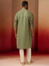 Men's Green Digital Print Kurta with Pyjama